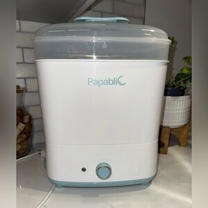 Papablic Baby Bottle BPA Free White Blue Electric Steam Sterilizer Dryer Infant